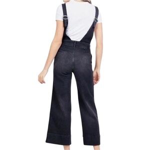 Free People Black Denim Overalls